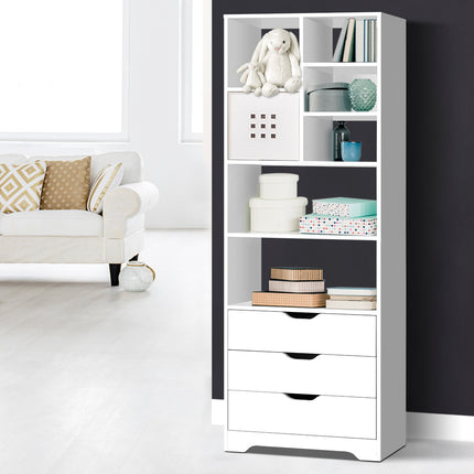 Artiss Bookshelf with Drawers - NANA White.