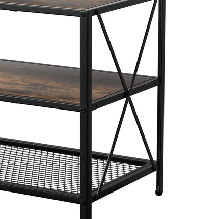 Artiss Entertainment Unit TV Stand 3-tier Display Shelves Vintage Rustic Walnut.