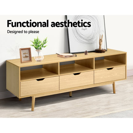 Artiss Computer Desk Drawer Cabinet Shelf Oak 90CM.