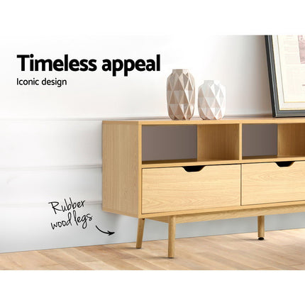 Artiss Computer Desk Drawer Cabinet Shelf Oak 90CM.