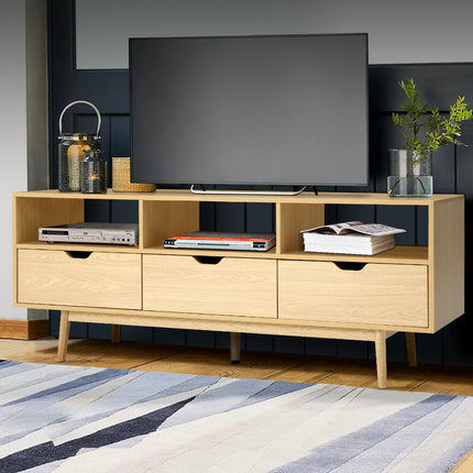 Artiss Computer Desk Drawer Cabinet Shelf Oak 90CM.