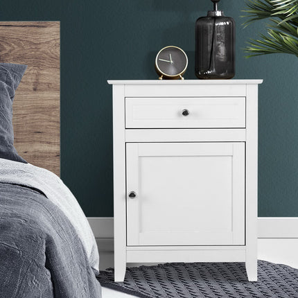 Artiss Bedside Tables Side Table Drawers Nightstand White.