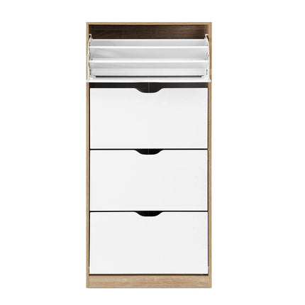Artiss Shoe Rack Cabinet 60 Pairs 4-tier White Elen.