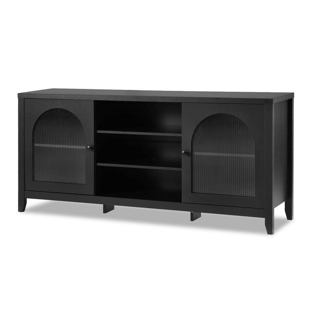 Artiss Buffet Sideboard Shelves Double Doors - Black.
