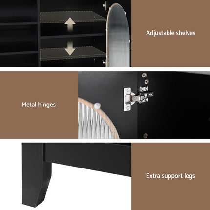 Artiss Buffet Sideboard Shelves Double Doors - Black.
