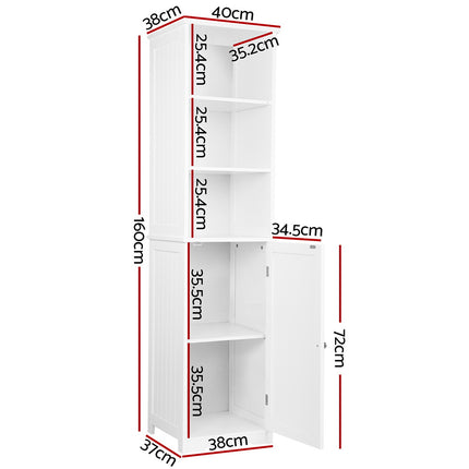 Artiss Bathroom Cabinet Storage 160cm White.