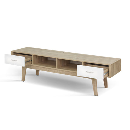 Artiss TV Cabinet Entertainment Unit 180cm Oak White Gary.