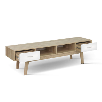 Artiss TV Cabinet Entertainment Unit 180cm Oak White Gary.