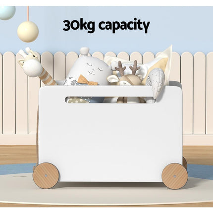 Keezi Kids Toy Box Container Children Chest Storage Clothes Organiser Wheels.