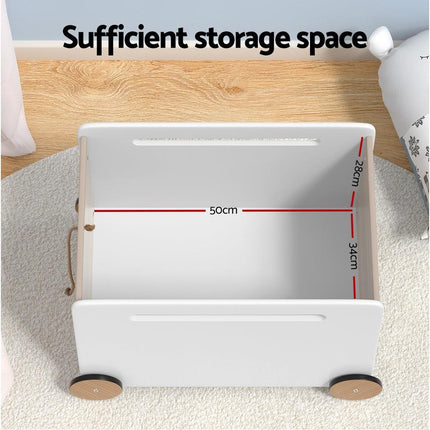 Keezi Kids Toy Box Container Children Chest Storage Clothes Organiser Wheels.