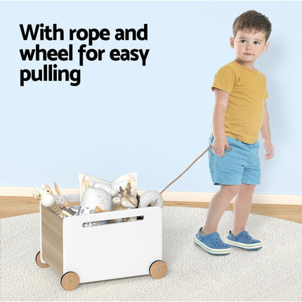 Keezi Kids Toy Box Container Children Chest Storage Clothes Organiser Wheels.