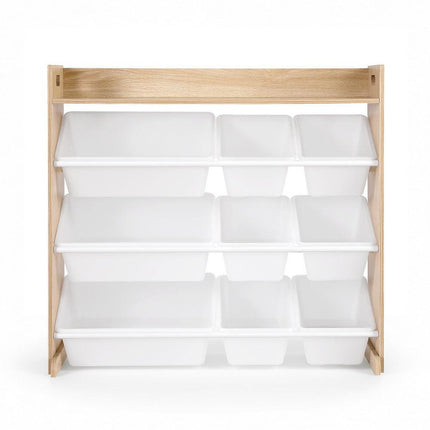 Keezi Kids Toy Box 9 Bins Bookshelf Organiser Display Shelf Storage Rack Wooden.