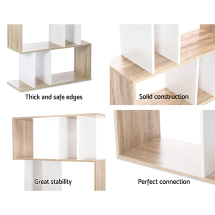 Artiss Bookshelf 5 Tiers - RITA White and Oak.
