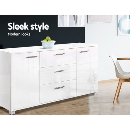 Artiss Buffet Sideboard High Gloss - White.