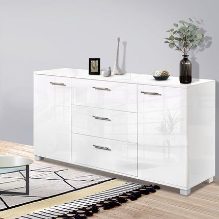 Artiss Buffet Sideboard High Gloss - White.