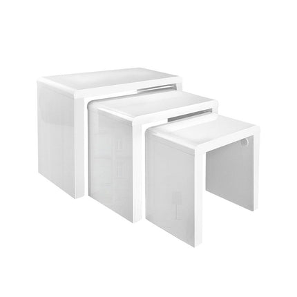 Artiss Nesting Coffee Table Set of 3 Glossy White.