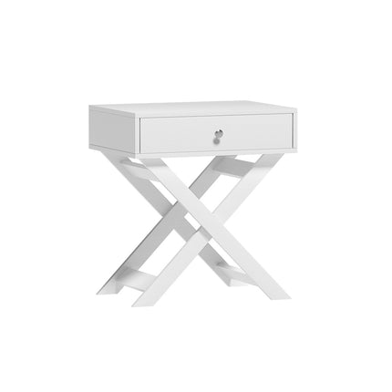 Artiss Bedside Table Drawers Side Table Storage Cabinet Nightstand White QARA.