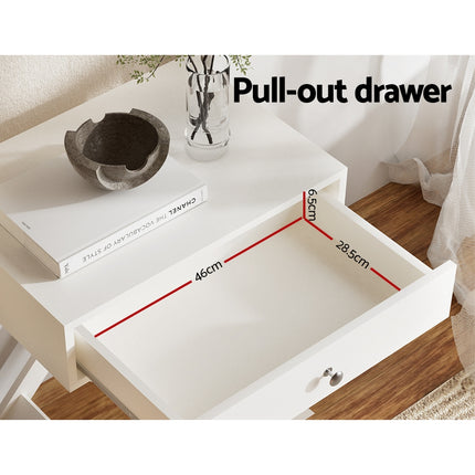 Artiss Bedside Table Drawers Side Table Storage Cabinet Nightstand White QARA.