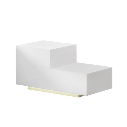 Artiss Bedside Tables LED 2 Drawers - REMI White.