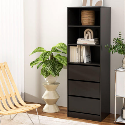 Artiss 3 Chest of Drawers Tallboy Cabinet Black.