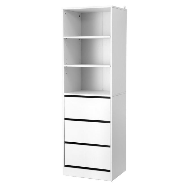 Artiss 3 Chest of Drawers Tallboy Cabinet White.