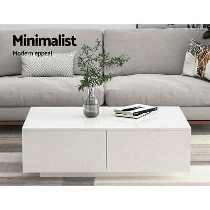 Artiss Coffee Table 4 Drawers White Trevi.