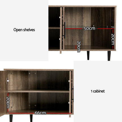 Artiss Corner Entertainment Unit Stand TV Cabinet Open Storage Shelf 120CM.