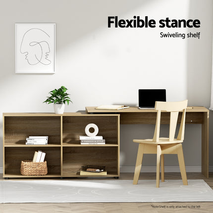 Artiss Computer Desk Bookshelf Oak 130CM.