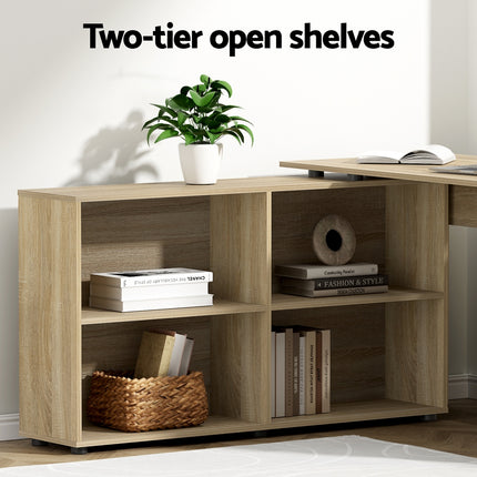 Artiss Computer Desk Bookshelf Oak 130CM.