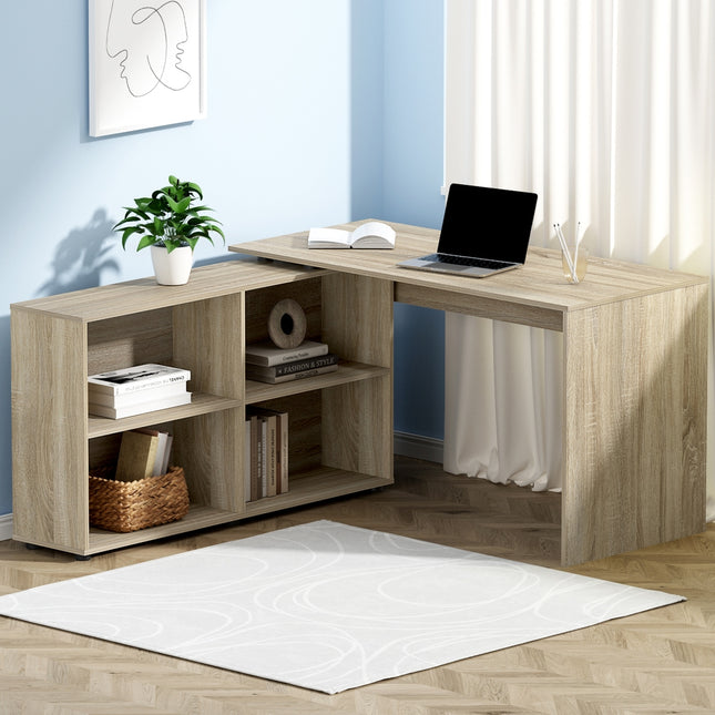 Artiss Computer Desk Bookshelf Oak 130CM.