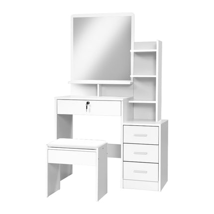 Artiss Dressing Table Stool Set 4 Drawers White.