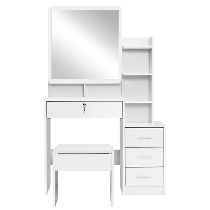 Artiss Dressing Table Stool Set 4 Drawers White.