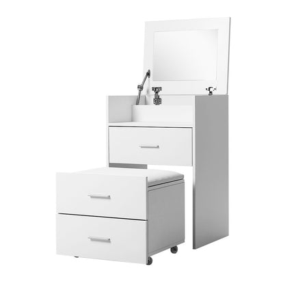 Artiss 2-in-1 Dressing Table Stool Set Bedside Table White.