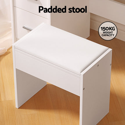 Artiss Dressing Table Set Stool 10 Led Bulbs White Dylan.