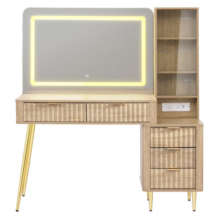 Artiss Dressing Table LED Vanity Desk Charging Station Wood.