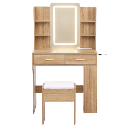 Artiss Dressing Table LED Vanity Desk Set Stool Wood.