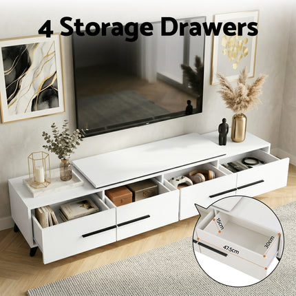 Artiss Extendable TV Cabinet Entertainment Unit Stand White.