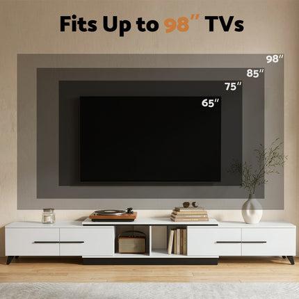 Artiss Extendable TV Cabinet Entertainment Unit Stand White.