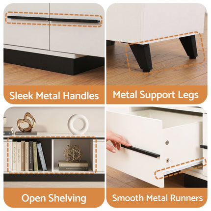 Artiss Extendable TV Cabinet Entertainment Unit Stand White.