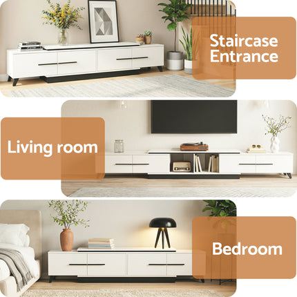 Artiss Extendable TV Cabinet Entertainment Unit Stand White.