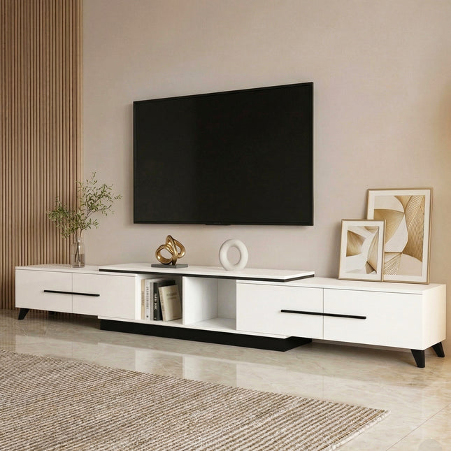 Artiss Extendable TV Cabinet Entertainment Unit Stand White.
