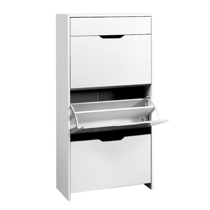 Artiss Shoe Rack Cabinet 24 Pairs White Luna.
