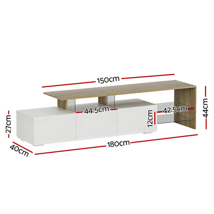 Artiss TV Cabinet Entertainment Unit 180cm Wood White James.