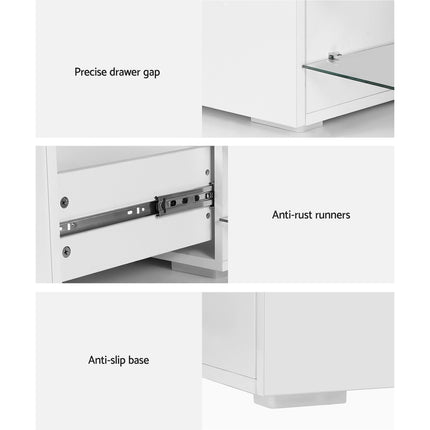 Artiss TV Cabinet Entertainment Unit 180cm Wood White James.