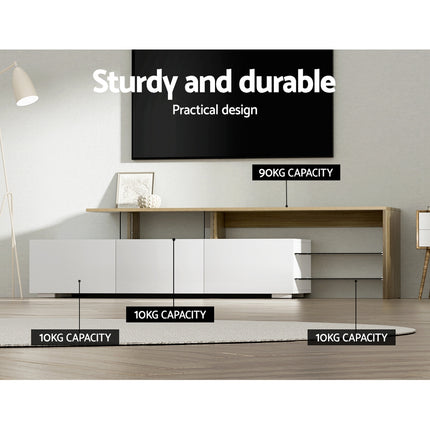 Artiss TV Cabinet Entertainment Unit 180cm Wood White James.