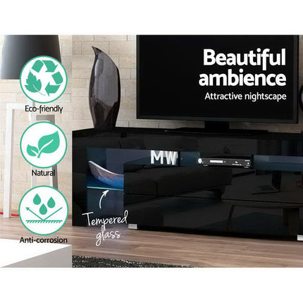 Artiss Entertainment Unit TV Cabinet LED 160cm Black Elo.