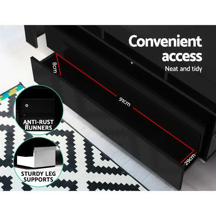 Artiss Entertainment Unit TV Cabinet LED 160cm Black Elo.