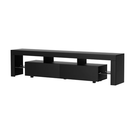 Artiss TV Cabinet Entertainment Unit Stand RGB LED Gloss Furniture 200cm Black.