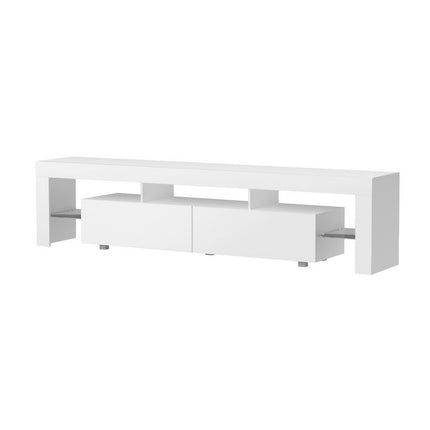 Artiss TV Cabinet Entertainment Unit Stand RGB LED Gloss Furniture 200cm White.