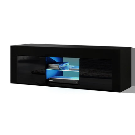 Artiss Entertainment Unit TV Cabinet LED 130cm Black Angus.